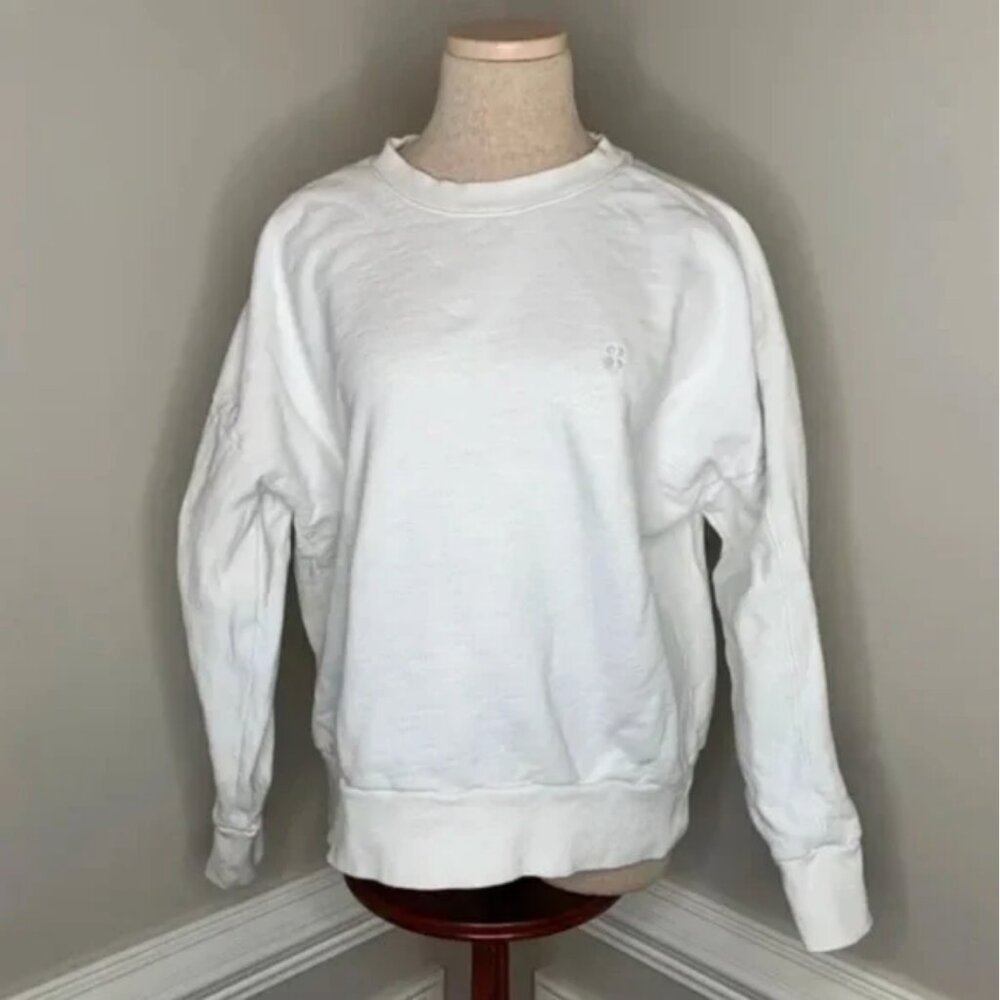 Sweaty Betty White Crew Neck Sweatshirt Size Large